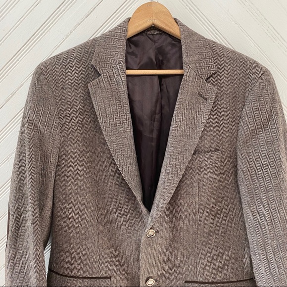 Tasso Elba Herringbone Padded Elbow Sports Coat - Picture 2 of 11